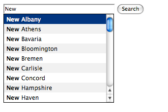 Starting to enter the name of a city will offer suggestions.