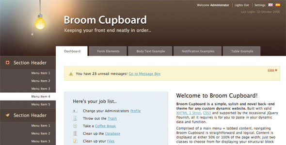 Broom Cupboard Admin Skin