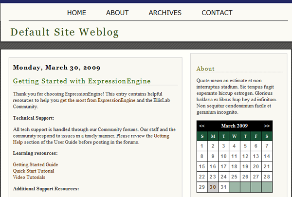 Your new spangly 'default' EE Site