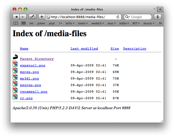 Before, Normal Directory Listing