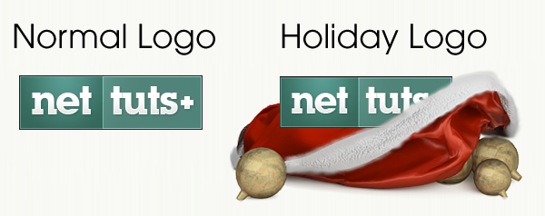 Normal Logo becomes Holiday Logo