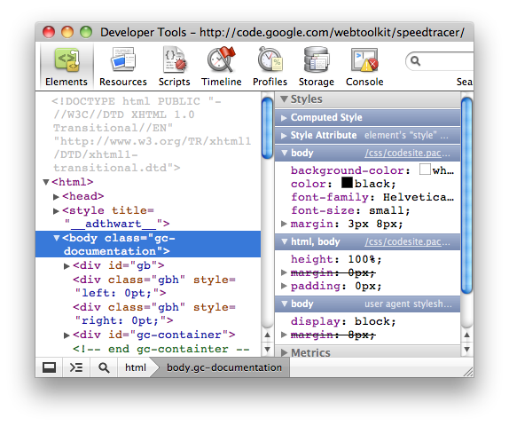 A screenshot of the ELements Panel within the Chrome Developer Tools