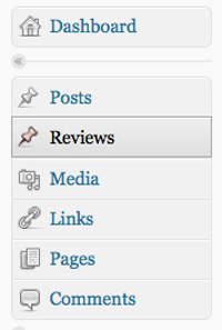 our new wordpress menu with our post type